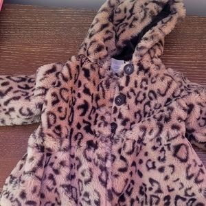 Leopard print fur coat 12 months